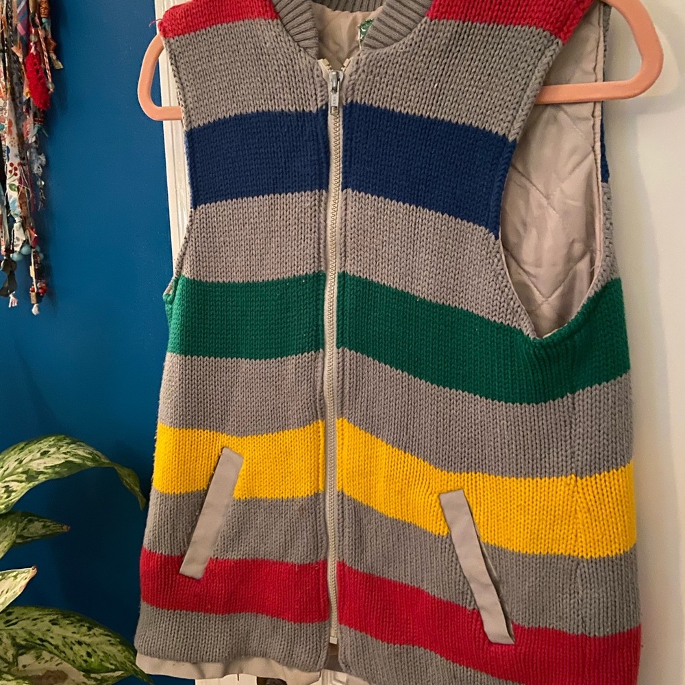 White Tiger Vintage Rainbow Sweater Vest